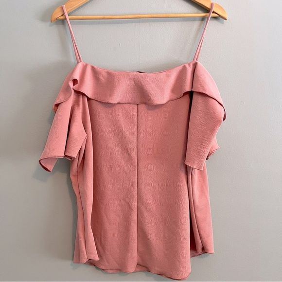 #83 Ragdoll Rose Pink Off The Shoulder Spaghetti Strap Top - Picture 2 of 7